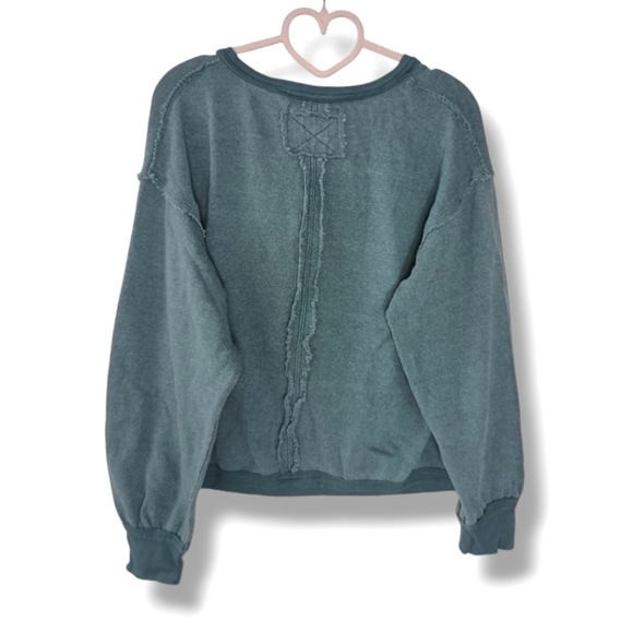 NWT Free People Anyway Thermal Top in Deep Teal Size Small - Picture 5 of 8